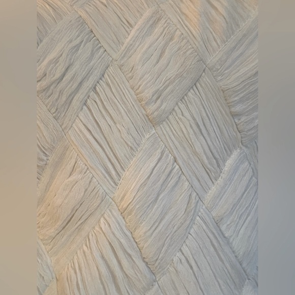 Tadashi Shoji ivory strapless size 6 100% crinkled silk chiffon formal dress - Picture 5 of 16